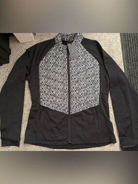 Bogner Black Jacket with White geometic pattern NWT